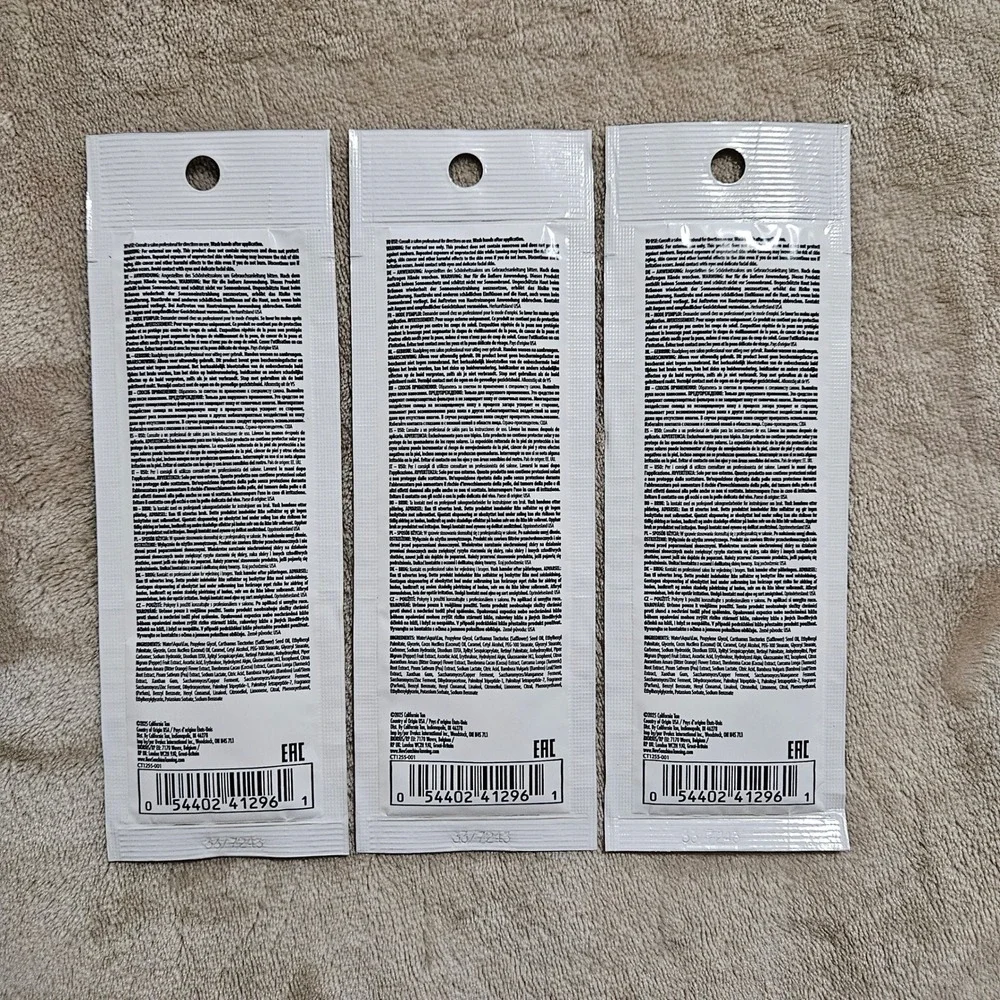 3pk California Tan Tekton Step 2 Optimizer Tanning Lotion Packets 0.5oz Each